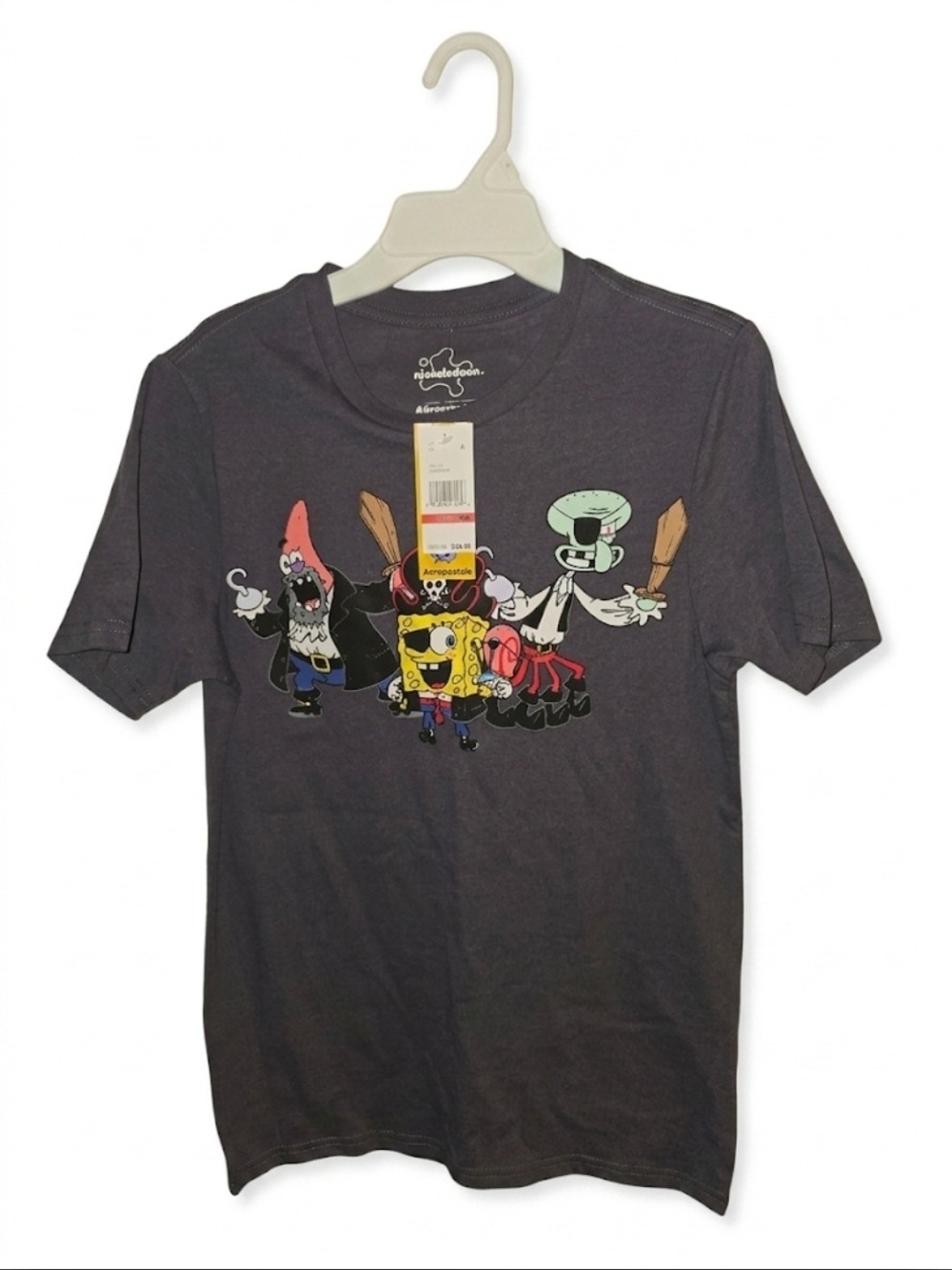 Aeropostale SpongeBob & Friends Pirate Graphic Tee - Dark Gray